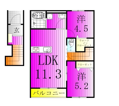 リーブルファイン松戸小金原 201号室 間取り