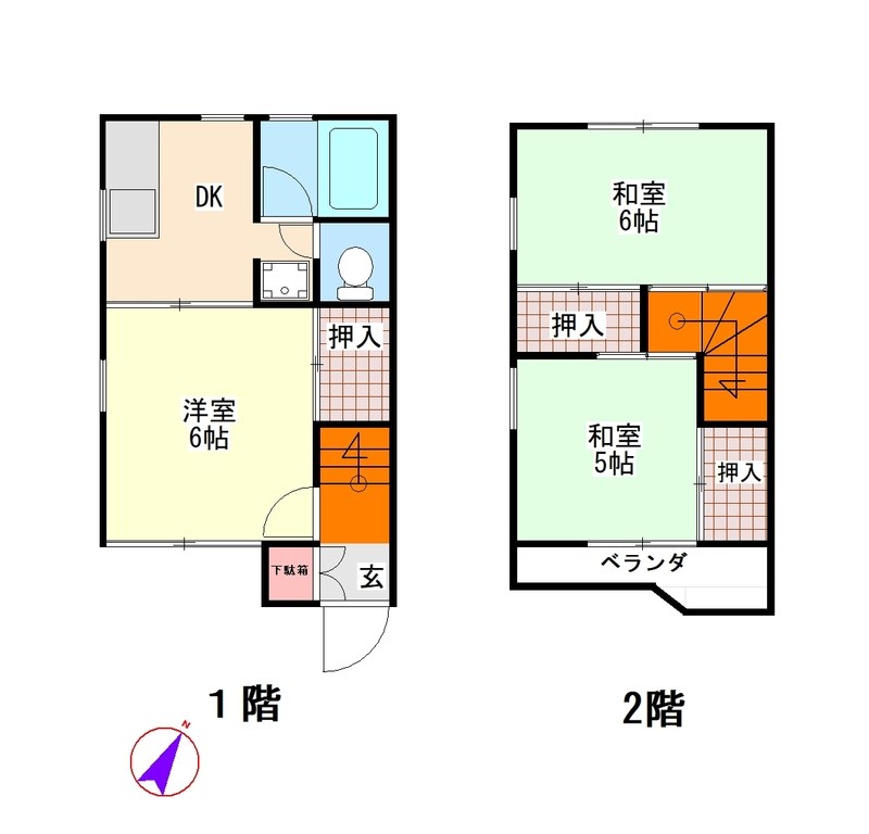ツインテレスA 1号室 間取り
