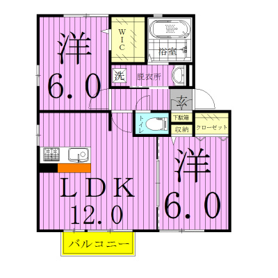 レセンテ八潮Ｄ 202号室 間取り