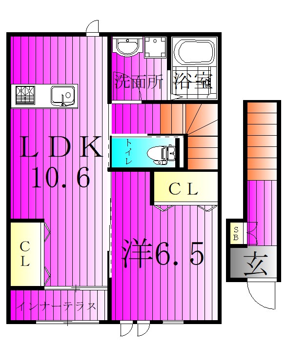 スカイテラス 207号室 間取り