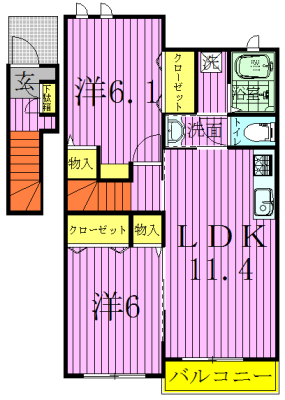 リッシュヒルズ柏の葉Ⅲ 202号室 間取り