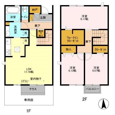 BLESS HOUSE柏西町　Ｄ棟 106号室 間取り