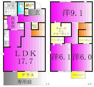BLESS HOUSE柏西町　Ｄ棟 106号室 間取り