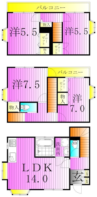 山田様貸家 間取り図