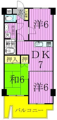 スカイハイツＹＯＳＨＩＭＩ 間取り図