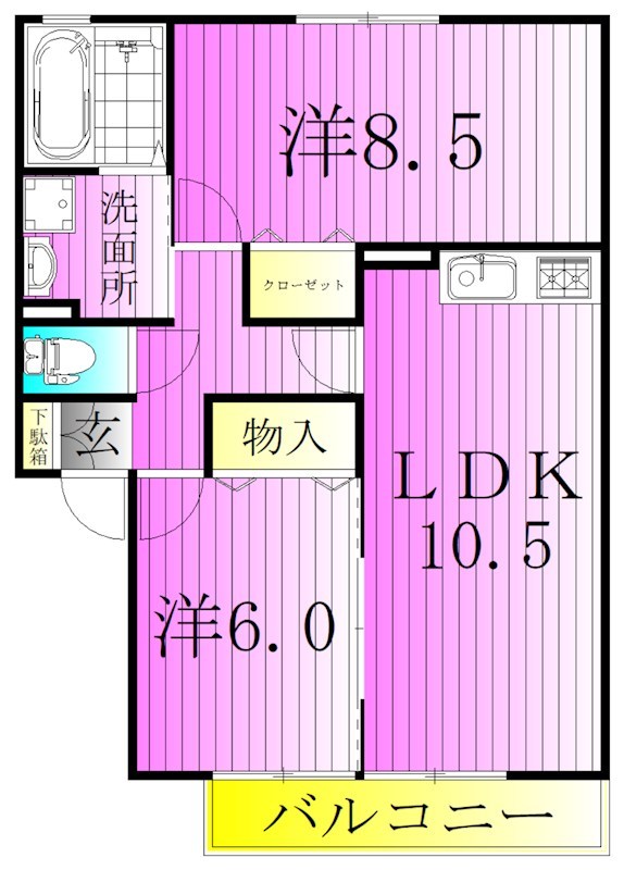 エーデルハイムＡＳＡＫＡ－Ｂ 間取り図