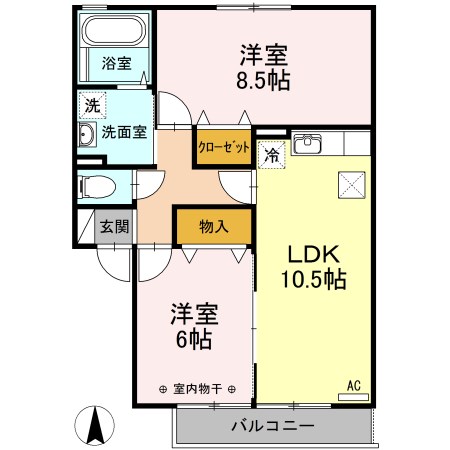 エーデルハイムＡＳＡＫＡ－Ｂ 間取り図