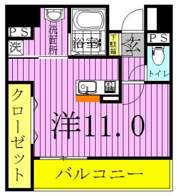 ユノディエール 406号室 間取り