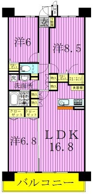 ロイヤルパークス西新井 間取り図
