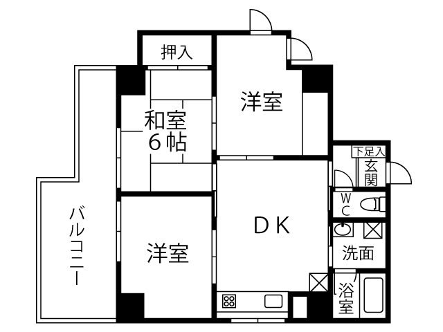 川萬ビルグランアルシェ 間取り図