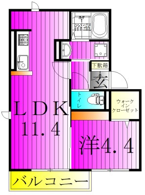 テラセゾンⅡ 101号室 間取り