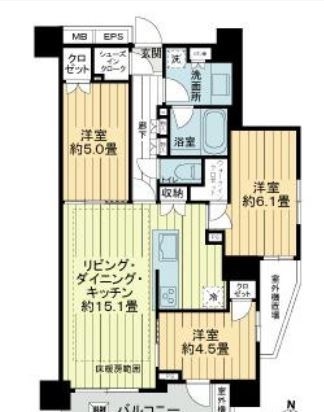 ライオンズ綾瀬セントマークス 間取り図