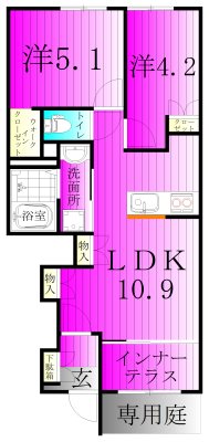 Glanz -グランツ- 105号室 間取り