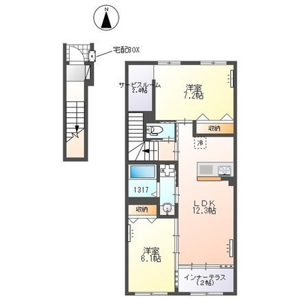 蔵の杜 202号室 間取り