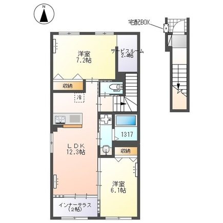 蔵の杜 203号室 間取り