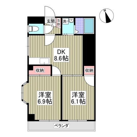 榎本マンションⅡ 間取り図