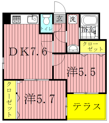 第３バロン 102号室 間取り