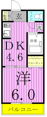 ヒロハイム六実 201号室 間取り