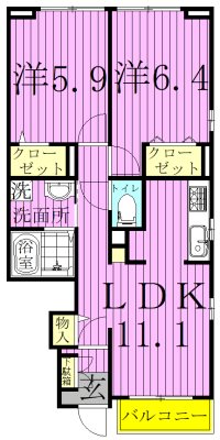 オーチャード　ビレッジＡ 間取り