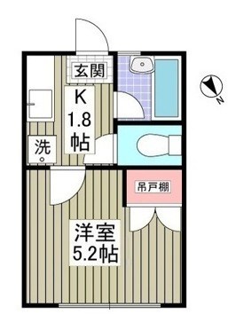 クイーンパレス 102号室 間取り