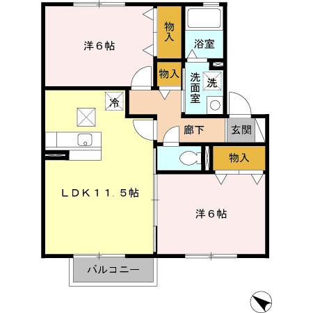 ブルーム 102号室 間取り