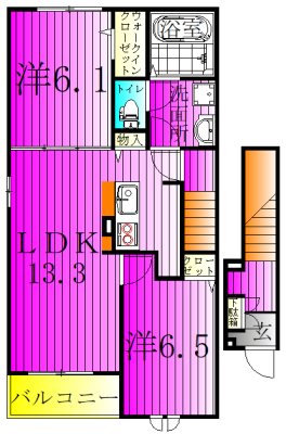 グラン　ポルトⅠ 203号室 間取り