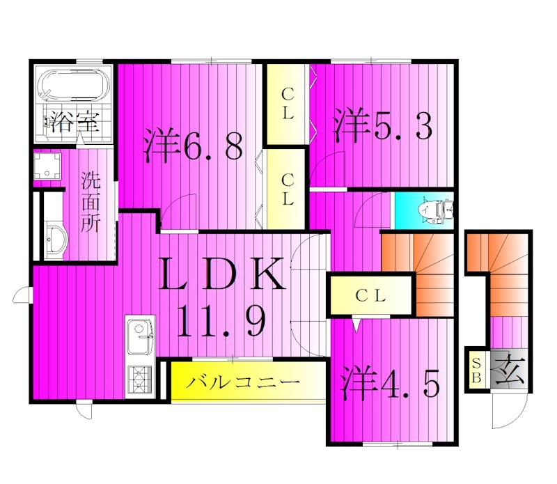 なんてんの郷Ⅱ 201号室 間取り