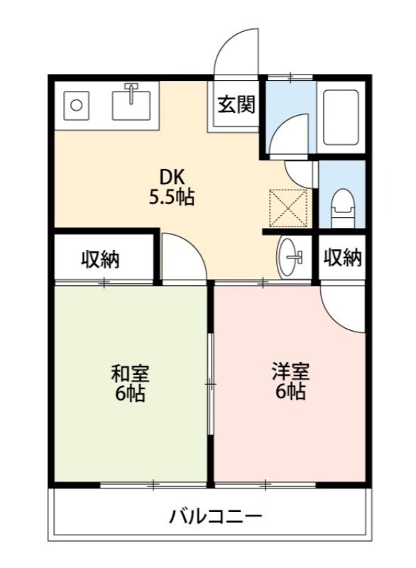 シティハイム五香 201号室 間取り