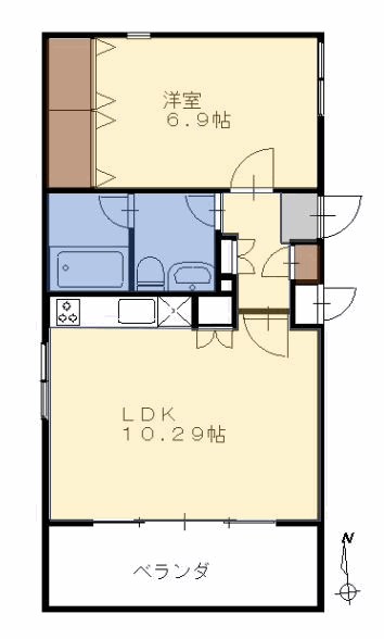 オアシスB棟 101号室 間取り