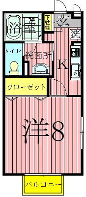 セジュールSA 206号室 間取り