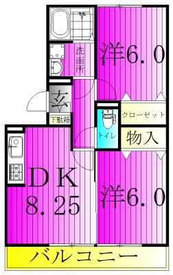 ラフォーレ上ノ台B 205号室 間取り