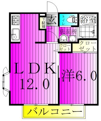 フロイディーハイツ 105号室 間取り