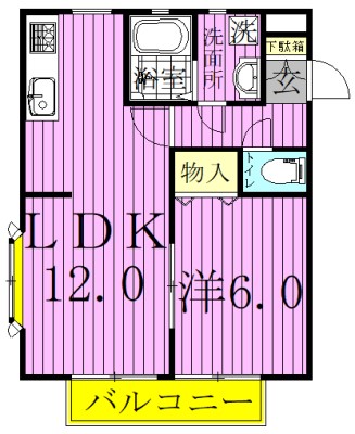 フロイディハイツ 201号室 間取り