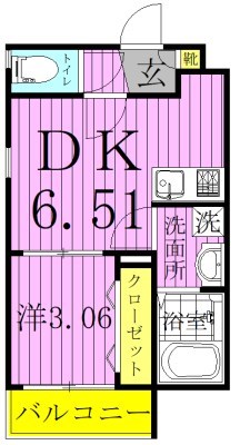 AJ柏EastⅢ 102号室 間取り