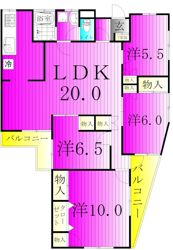 矢野マンション 303号室 間取り