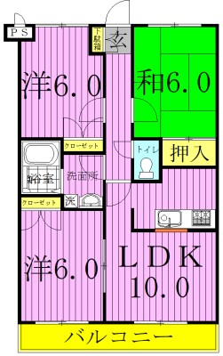 フォレストヴィラ船戸 206号室 間取り