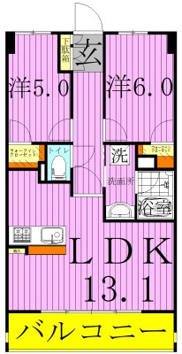 GENOVIA隅田川　ｅａｓｔ　ｓｋｙ　ｇａｒｄｅｎ 間取り図