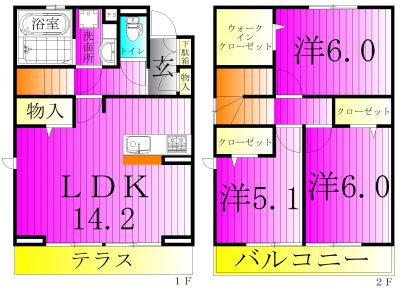 セレシア　B棟 101号室 間取り