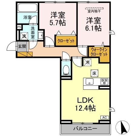 フェリシア 101号室 間取り