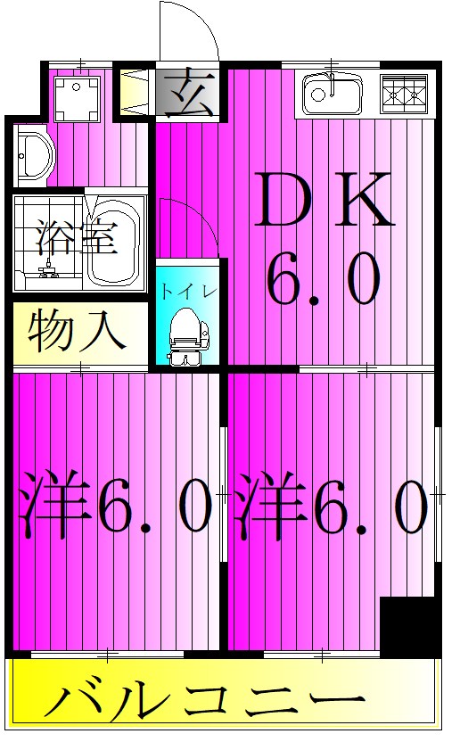 パールビル牧の原 202号室 間取り