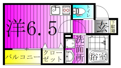 サラブレッドⅢ 102号室 間取り