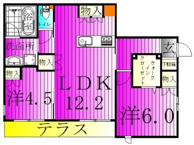 フェリス 101号室 間取り