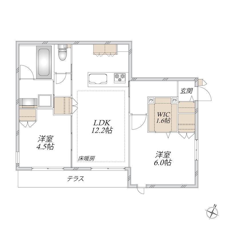 フェリス 201号室 間取り