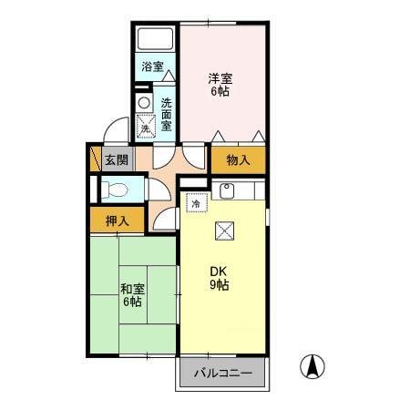 インペリアルヒルズⅡ 101号室 間取り