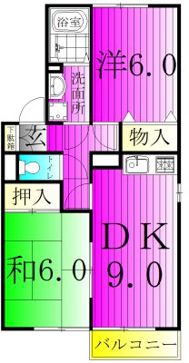インペリアルヒルズⅡ 101号室 間取り