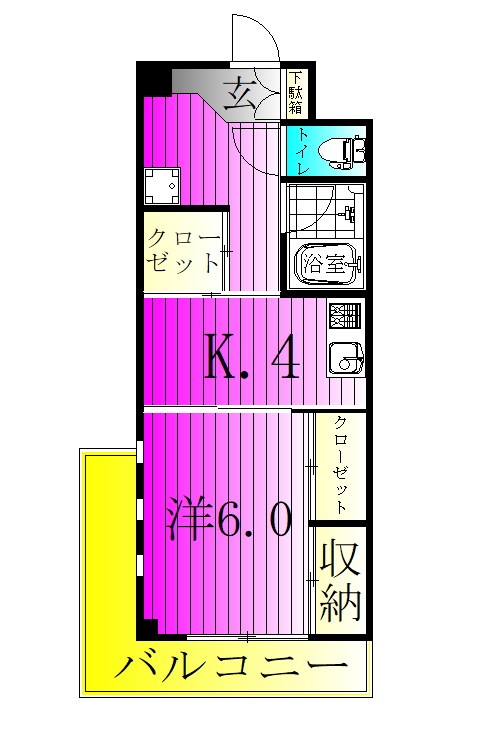 K-1HILL  601号室 間取り