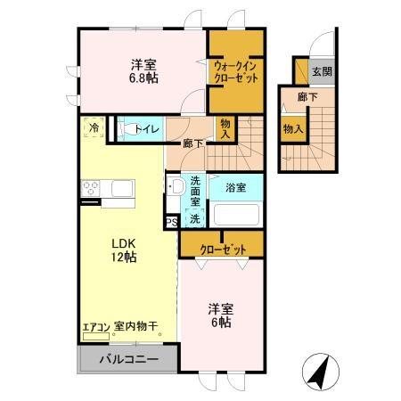 プラティークⅠ 205号室 間取り