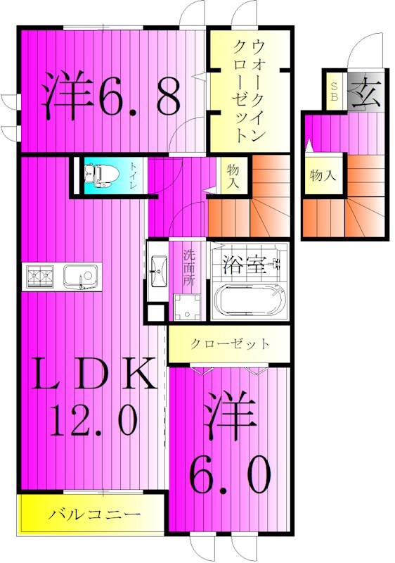 プラティークⅠ 205号室 間取り