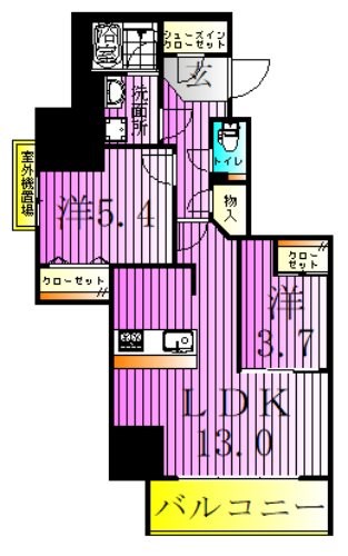 フュージョナル千住緑町 間取り図