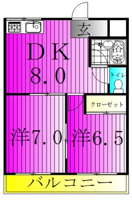 エトワール沖ノ根Ⅱ 304号室 間取り